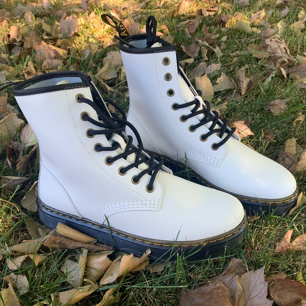 brand new white doc martens